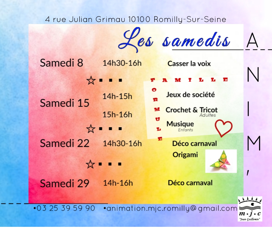 Programme Animations Janvier Mjc Mjc Jean Guillemin Romilly Sur Seine